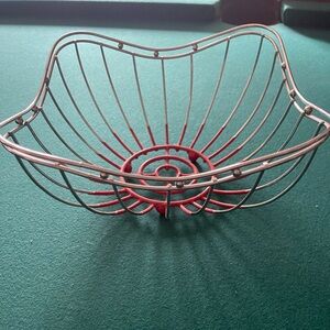 Red and Silver Wire Basket